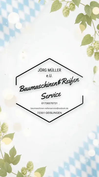 Sponsorenfolie Jörg Müller Baumaschinen & Reifen Service im einheitlichen Oktoberfest-Design